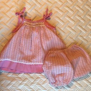 Baby girl dress and bloomers size 6 months
